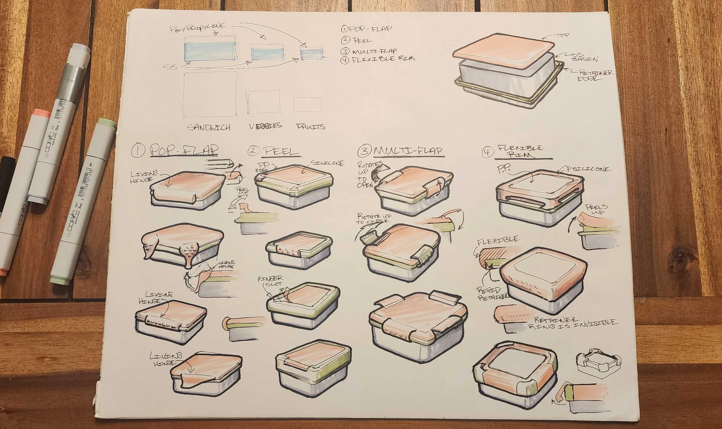 Challenge - Design a family of children's lunch containers that carries the established brand aesthetic forward and provides a kid-friendly, sealable, dishwasher safe design in Stainless Steel and Phthalate-free plastic like PolyPropylene